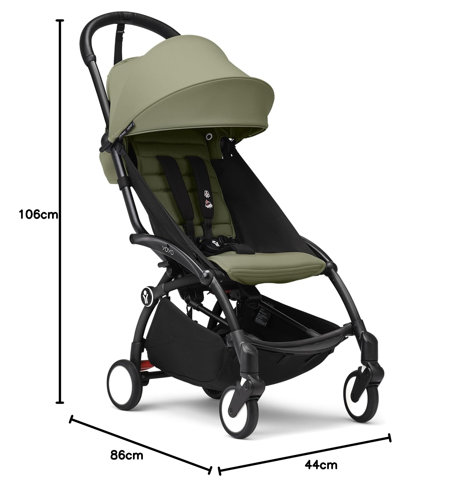 Stokke YOYO Black Frame 6+ Color Pack Olive