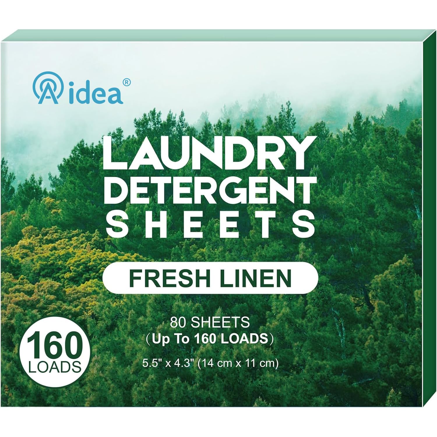 AIDEA Laundry Detergent Sheets, Washer Sheet Detergent, No Plastic Jug, Laundry Soap Sheet For Travel, Home Washing, Fresh Scent-(160 Loads) 80 Sheets