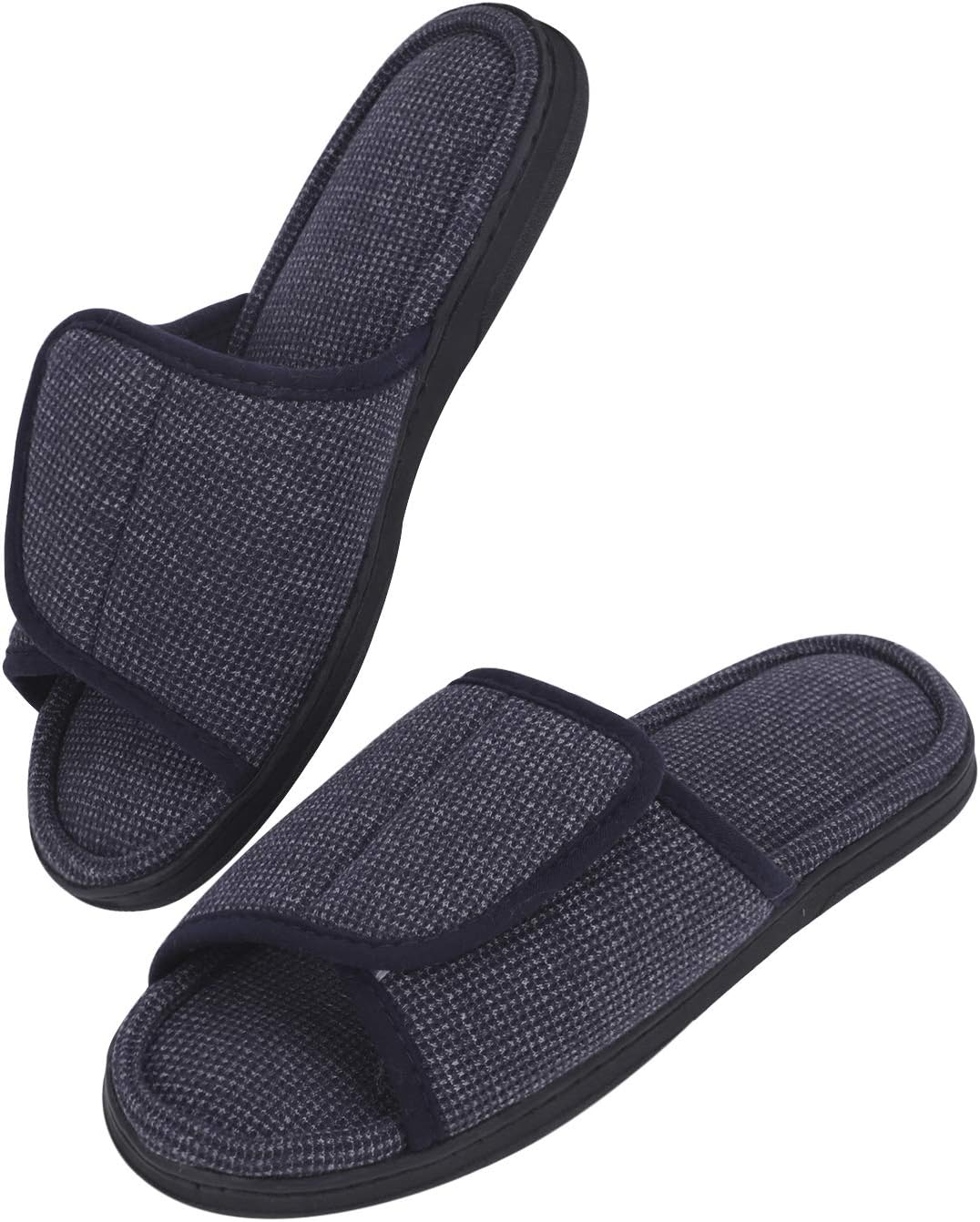 [Afindern] メンズ スリッパ 介護 サンダル 足腫れ ふくらん改善 圧力を軽減 滑り止め 転倒防止 軽い マジックテープで調節可能 低反発 ルームシューズ 室内履き 中年 高齢者 四季 3色