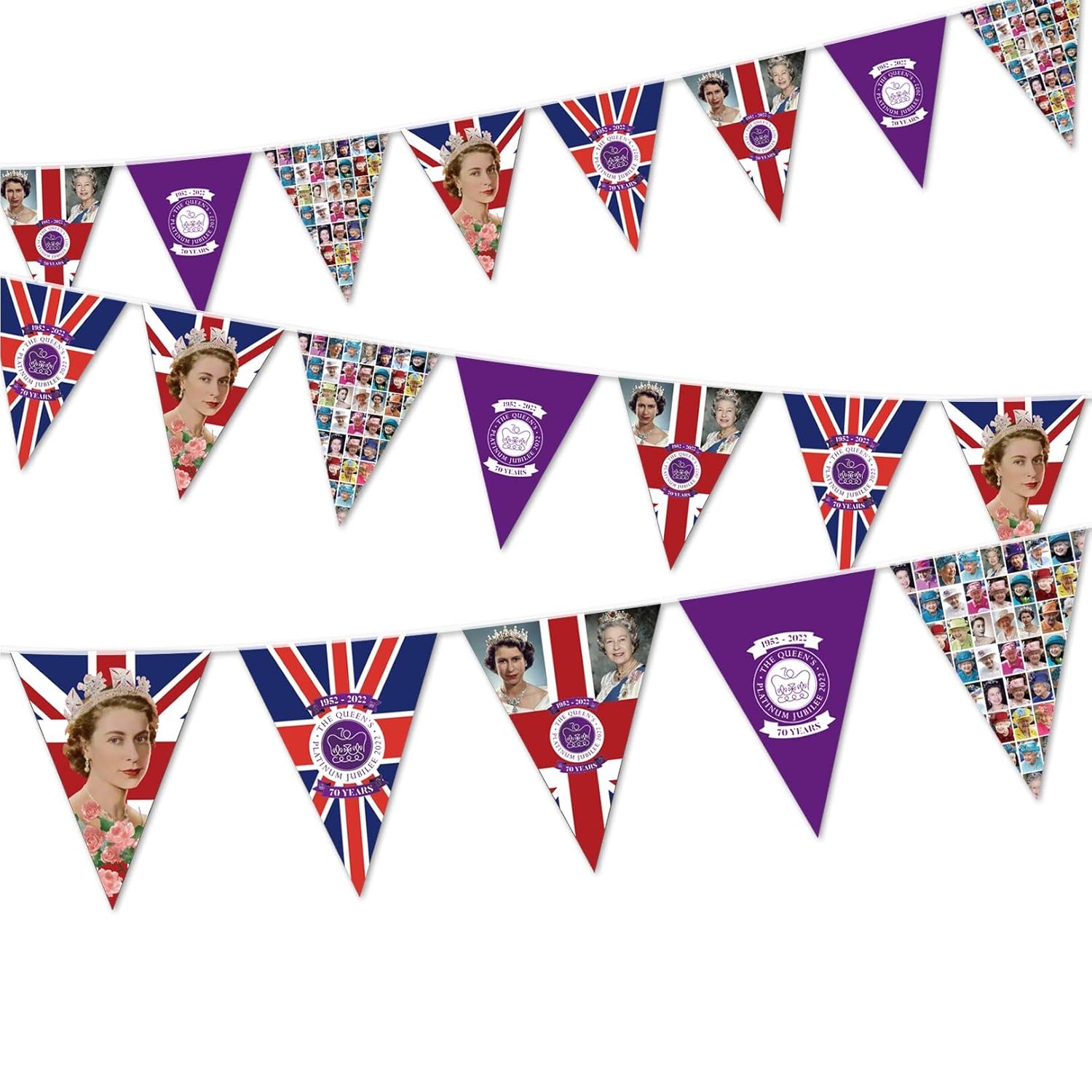 Jubilee Decorations 2022,Queens Platinum Jubilee Fabric Triangle