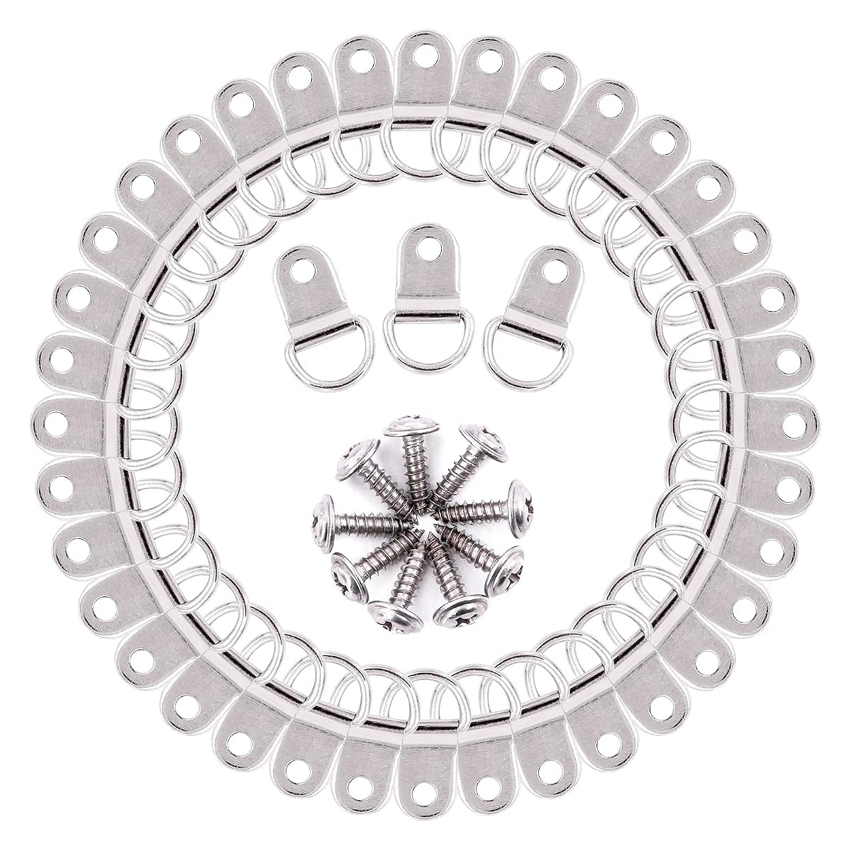 Wokape 110Pcs D-Ring Nail Non-Trace Frame Picture Hangers Single Hole with