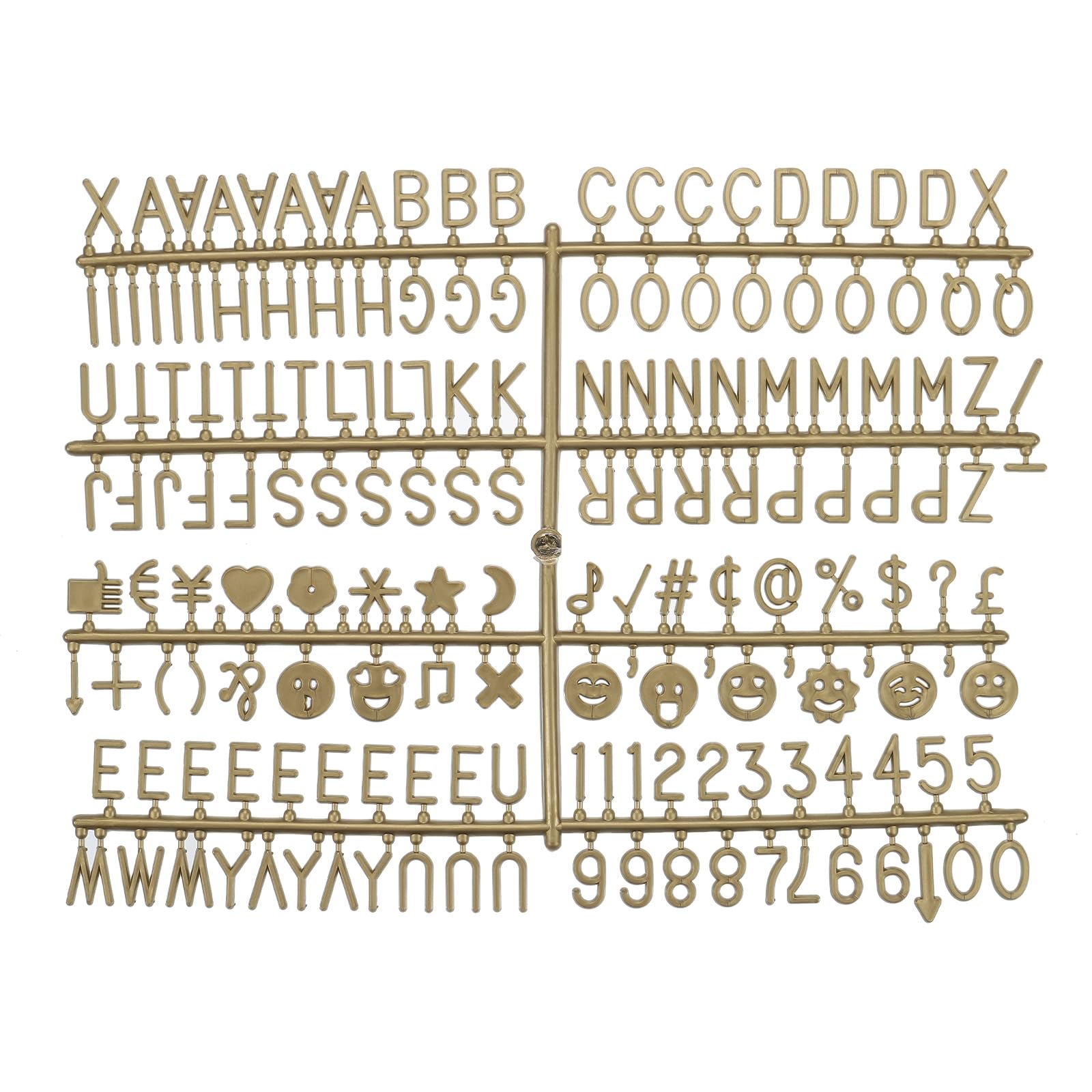 QUARKZMAN Felt Board Letters Bronze 3/4 Inch Letters Numbers Symbols for Interchangeable Plastic Message Board Decoration Pack of 3