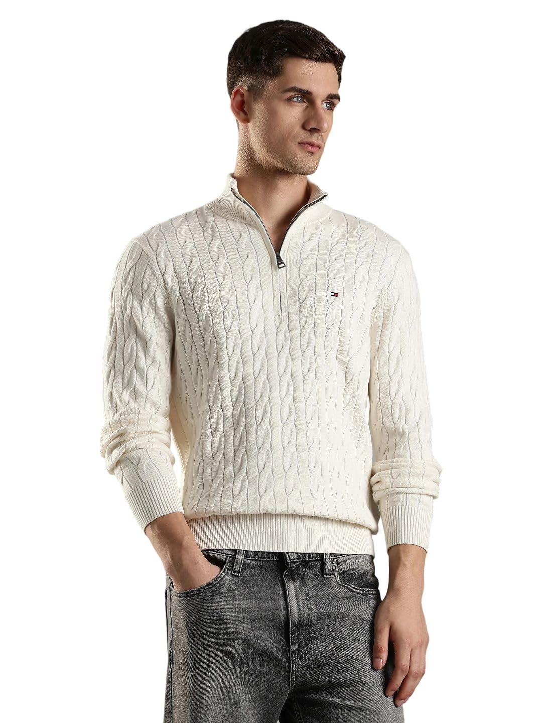 tommy hilfiger Regular fit Cotton Half-Zip Neck Pullover-picture-18
