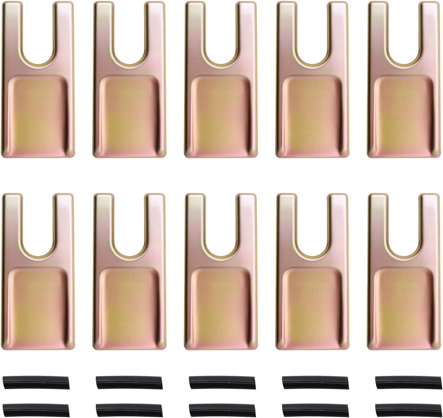 10-Pack Spiral Drill Teeth 35 Size with Rubber Strips Fits for Digging Crumbly Rock, Soil, Bricks and More,Steel Auger Teeth Replacement for Excavator Loader Auger Attachment with Rubber