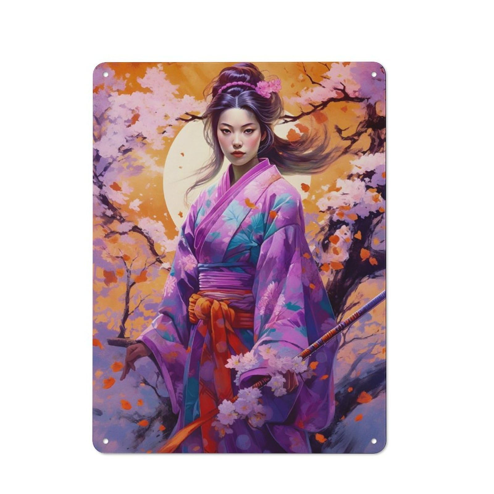Junmoney Girls Cherry Blossom For Studio Or Craft Room, Rustic Metal Wall Sign 40X30cm, For Vintage Wall Decor Fans, For Metal Sign Collectors