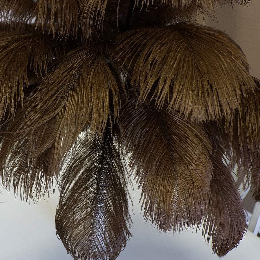 ZUCKER Large Ostrich Feather Wedding Decorations - Brown 12pcs 17" Quality Home Decor