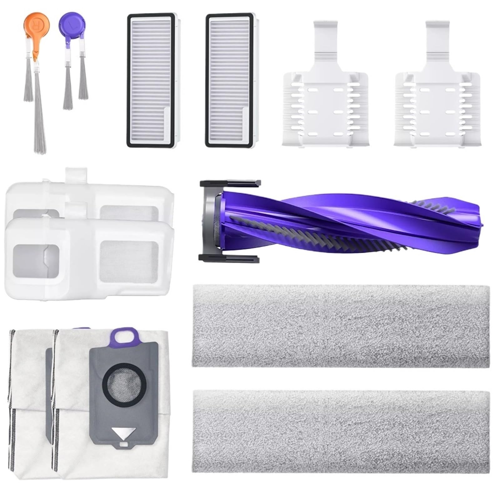 Compatible con Narwal Flow, Accesorios Originales, Cepillo Lateral, Filtro HEPA, Almohadilla for fregona, Robot Aspirador y Repuesto de fregona(Color: Advanced Kit)
