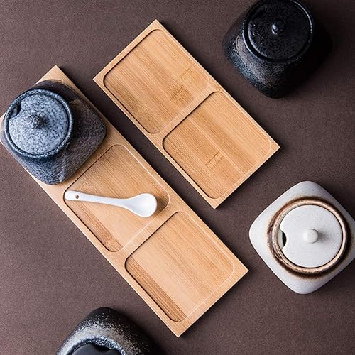 Miniatura 7 de Azucarero japonés de cerámica, recipiente de condimento vintage, tarro de almacenamiento de sal con tapa y cuchara para cocina, restaurante