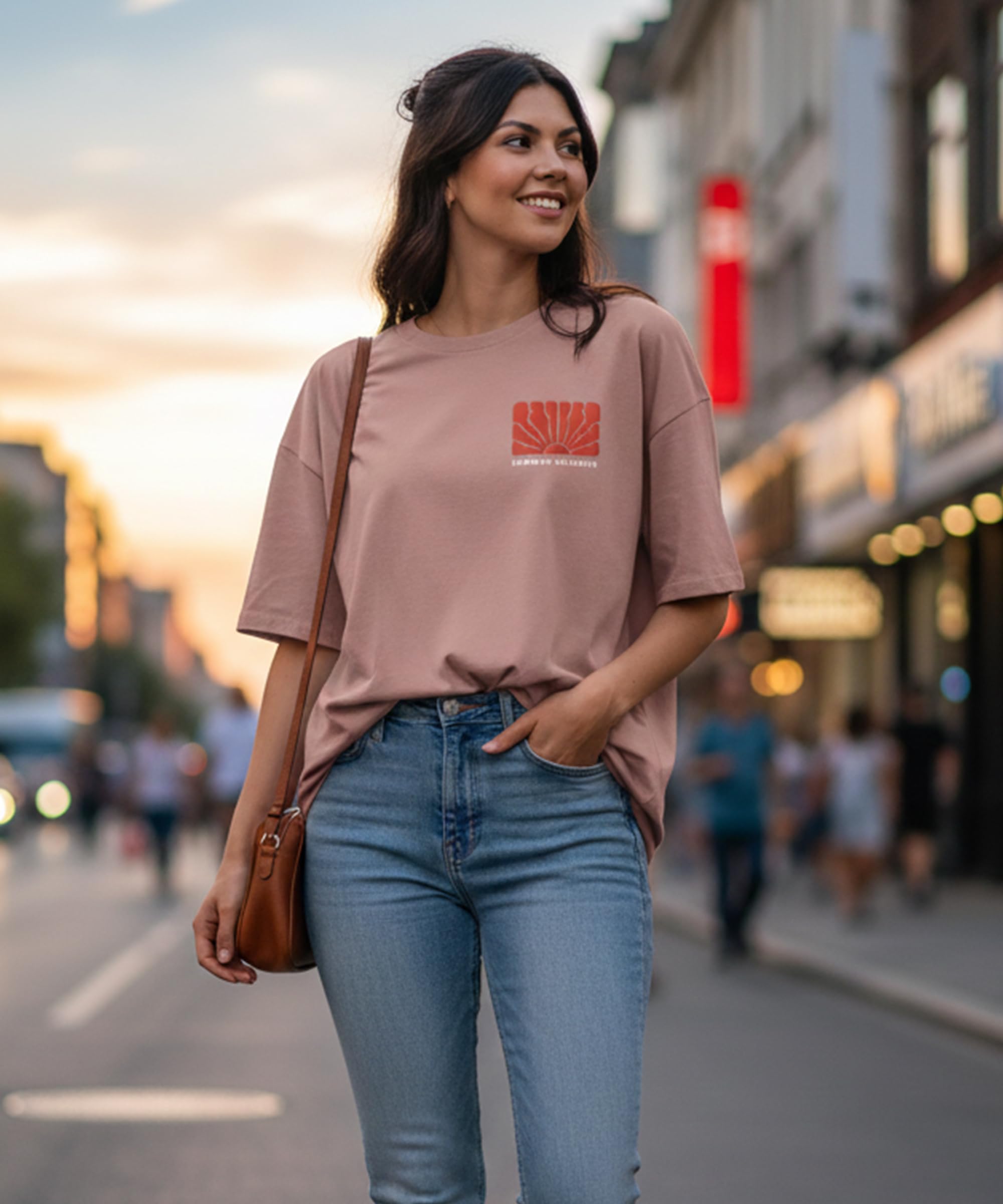 SHODOX® Camiseta de mezcla de algodón con hombros caídos estampada para mujer, suave, transpirable y ligera, ajuste holgado, elegante para niñas con estampado gráfico de primera calidad