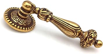2.5" 3.75" C-C Cabinet Pull Handle Knob Drop Pull Antique Gold Brass Dresser Knob Drawer Handle Dresser Pulls Kitchen Door Handles Hardware 64 96 mm Centers L3.3" 86 mm