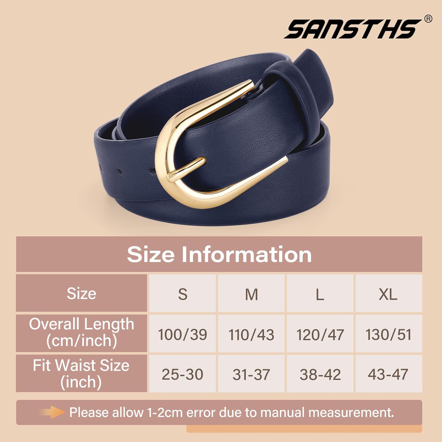 Women Belt for Jeans Pants Fashion Gold Buckle Ladies Dress Waist Belt - Image 6