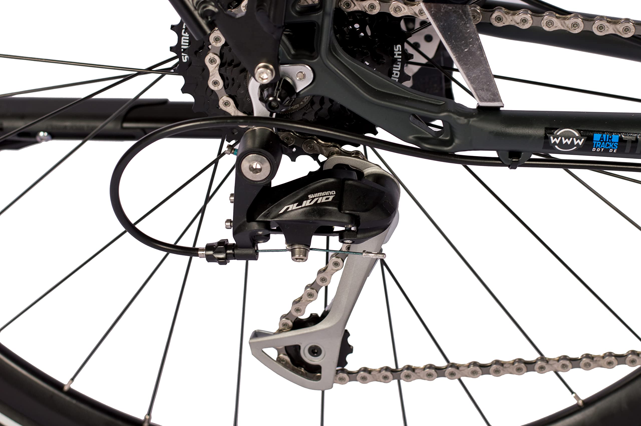 Airtracks Herren Trekking Fahrrad 28 Zoll TR.2845 Trekkingrad Shimano 27 Gang ALIVIO RD-M4000 SGS - Schwarz Matt - Rahmenhöhen 52cm 56cm - Modelljahr 2026