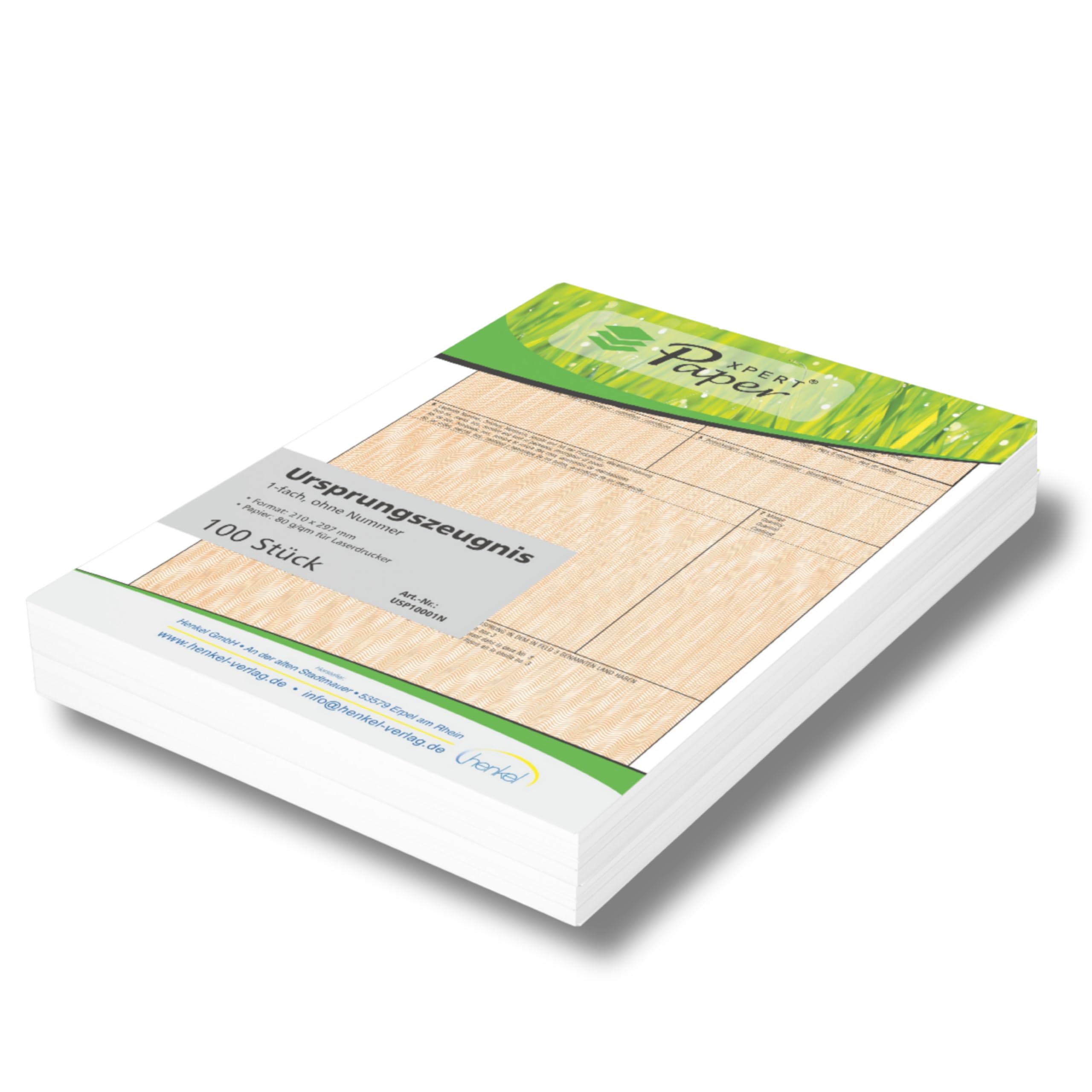 Ursprungszeugnis 1-fach x 100 | ohne Nummer | IHK Formular | für Laser- und Inkjetdrucker | Premium Markenqualität – Made in Germany