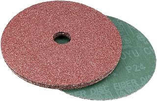 uxcell 6-Inch x 7/8-Inch Aluminum Oxide Resin Fiber Discs, Center Hole 24 Grit Sanding Grinding Discs, 10 Pack