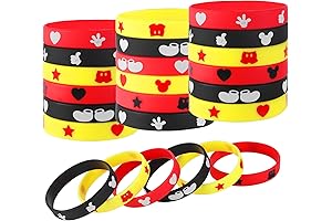 24PCS Mickey Mouse Party Favors, Rubber Wristbands for Kids
