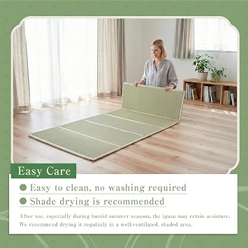 BJDesign Japanese Tatami Mat, Foldable Igusa Rush Grass Floor Mat Twin XL