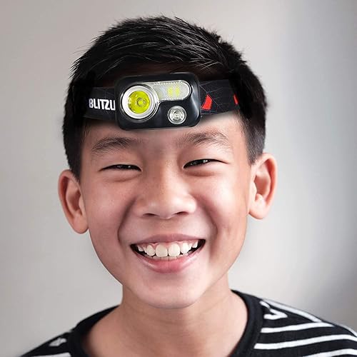 Miniatura 3 de BLITZU Linterna frontal LED alimentada por batería color camuflaje + faro recargable USB color negro