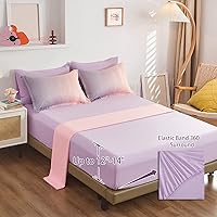 Vista 4 de Dinjoy Juego de edredón para niñas, tamaño individual, colorido, azul, rosa, morado, arcoíris, juego de ropa de cama de 6 piezas en una bolsa