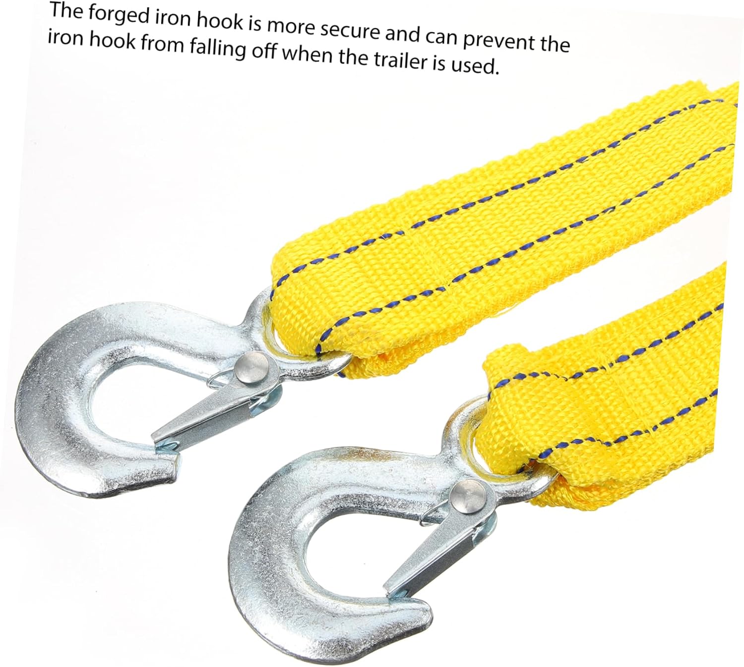 PRETYZOOM 4.8m Polyester Car Trailer Rope Sturdy Winch Rope for Towing Double Layers Thicken Tow Strap Hooks