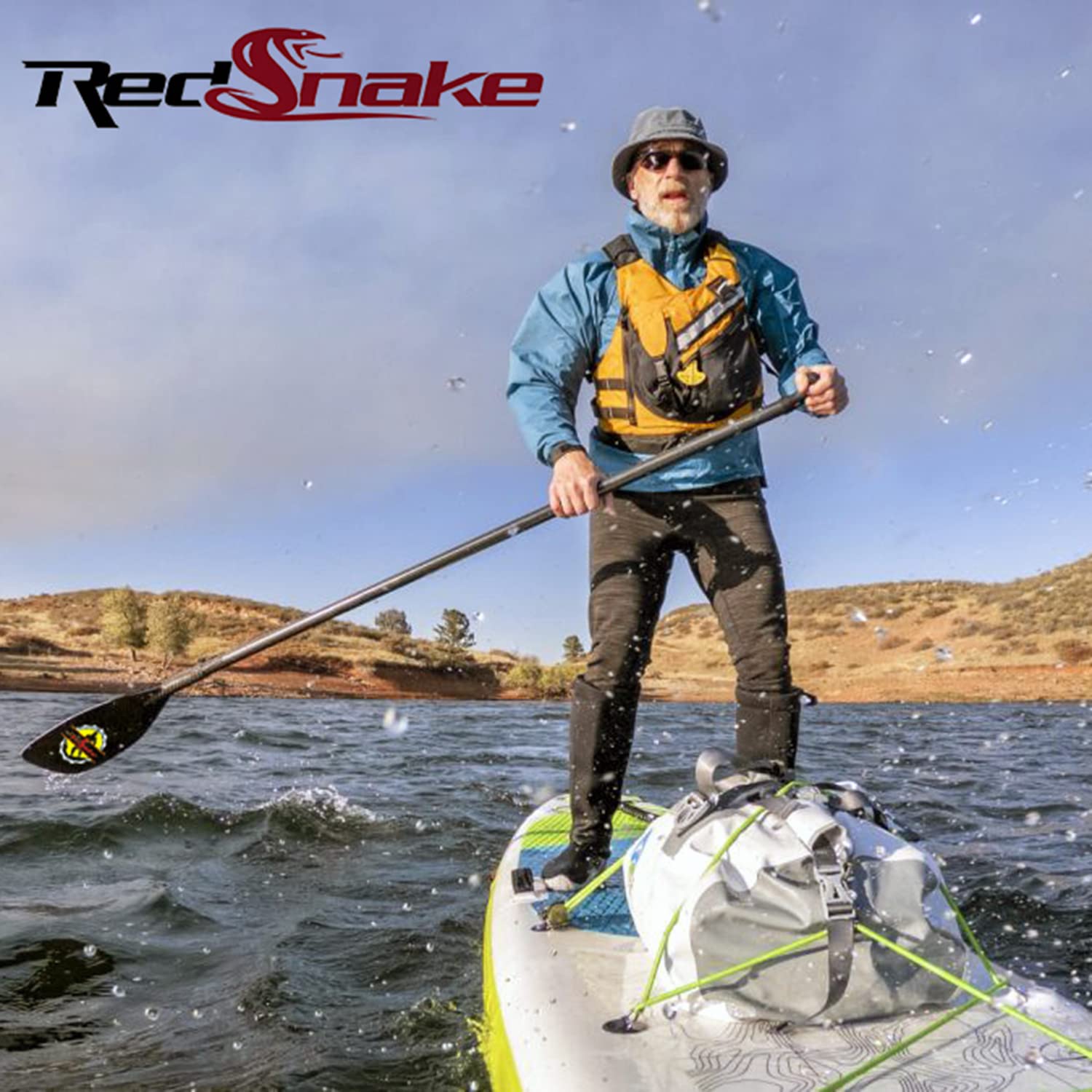 SUP-Paddel aus Karbonfaser, 3-teilig, verstellbar, zuverlässig, leicht und schwimmend, hyrdrodynamische Klinge für Power-Performance für effiziente Schläge