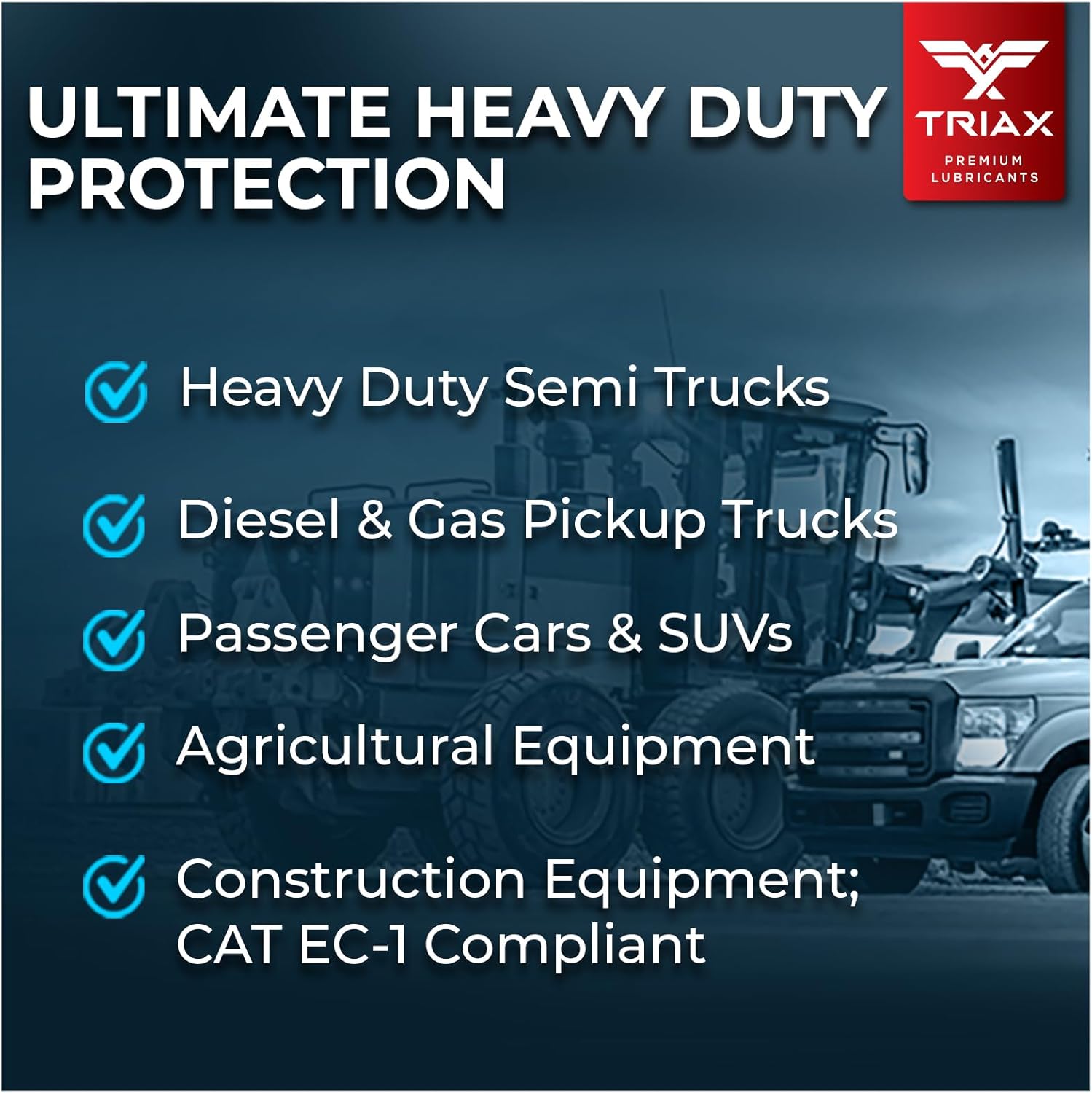 Triax All Fleet HD ELC NOAT, Coolant & Antifreeze, Diesel Extreme HD 1 Million Mile, 8 Year, 20,000 HRS, CAT EC-1, Concentrate (5 Gallon)