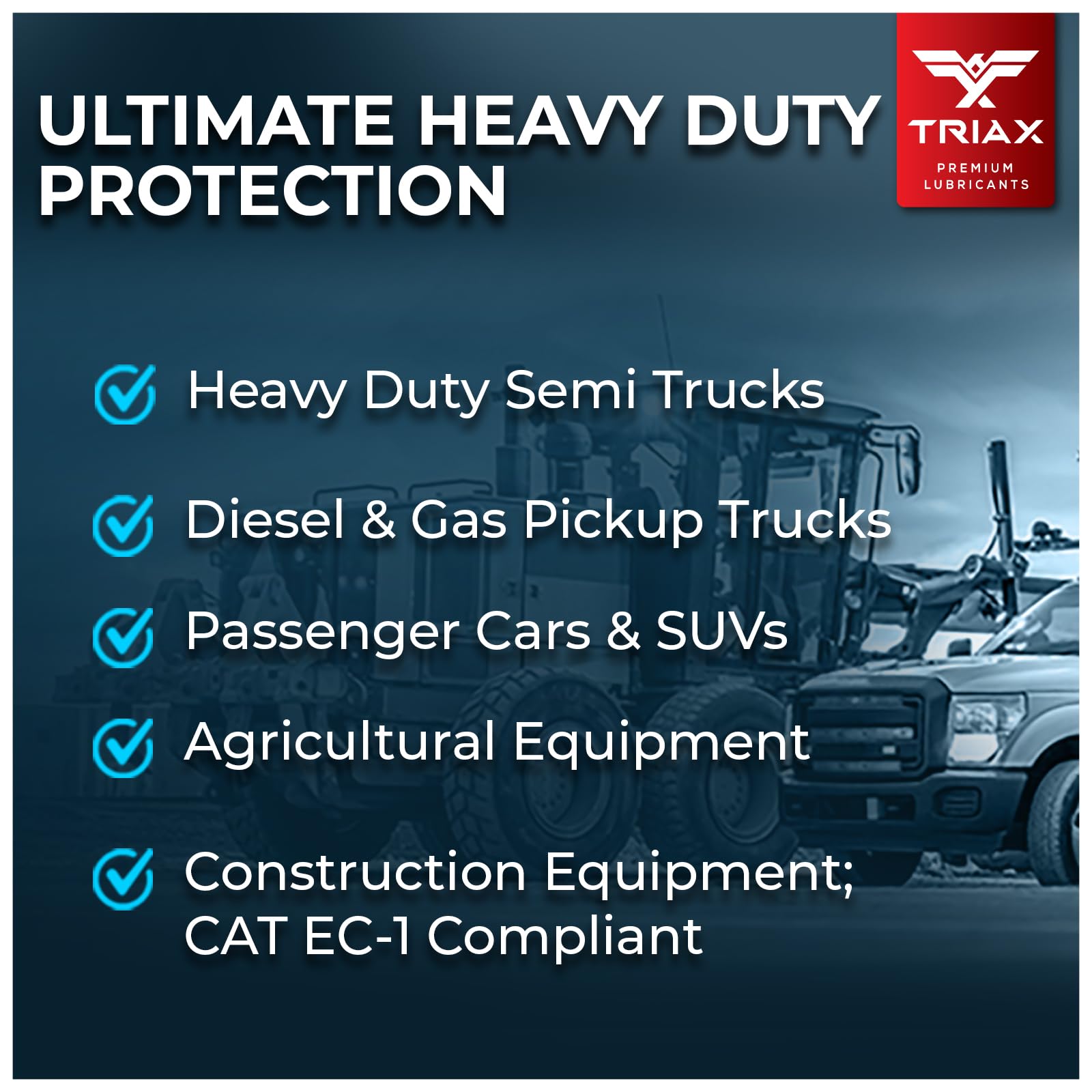 TRIAX All Fleet ELC Coolant & Antifreeze, Refrigerante y anticongelante para Motores Diesel, Tecnología Extreme HD NOAT, 1.600.000 kilómetros, 8 años, 20.000 HRS, Cat EC-1 (1 galón)