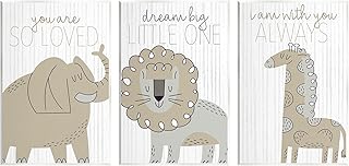 Stupell Industries Comforting Animal Nursery Sentiments 3pc Set Wood Wall Art, Design by Kim Allen