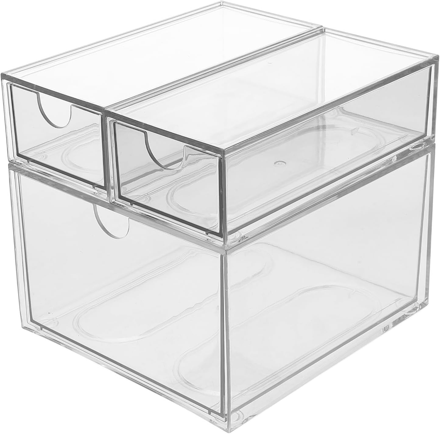 PRETYZOOM 3pcs Coffee Pod Drawer Organizer, Stackable Tea Bag Storage Box