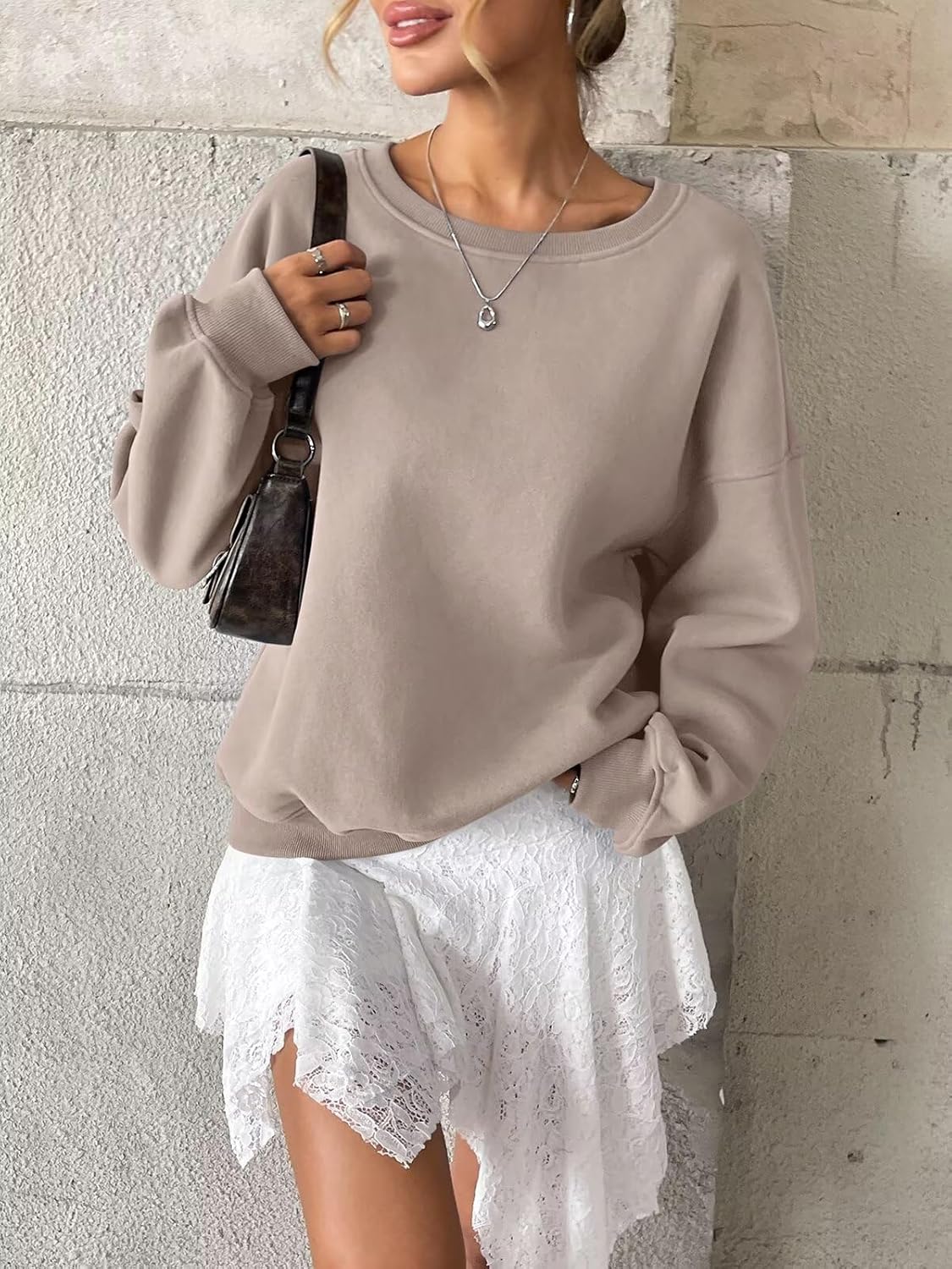 Women Fleece Sweatshirts Oversized Crewneck Pullover Trendy Long Sleeve Tops Fashion Fall Outfits Clothes 2026 - Image 3