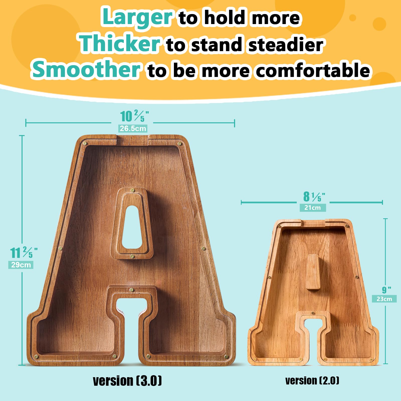 Personalisiertes Sparschwein Aus Holz - Mit Buchstabe A-Z Für Kinder & Erwachsene