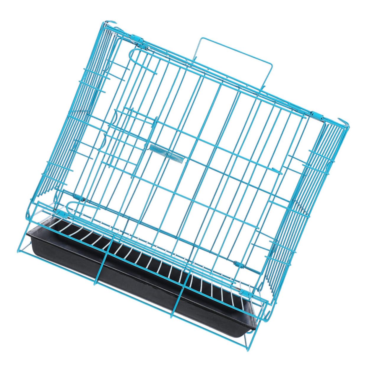 Cage Portatile Per Animali Domestici Metallo Trasportino Per e Coniglietti Design e Resistente Colore Blu Con Vassoio Sicuro e Spazioso Per Uscite