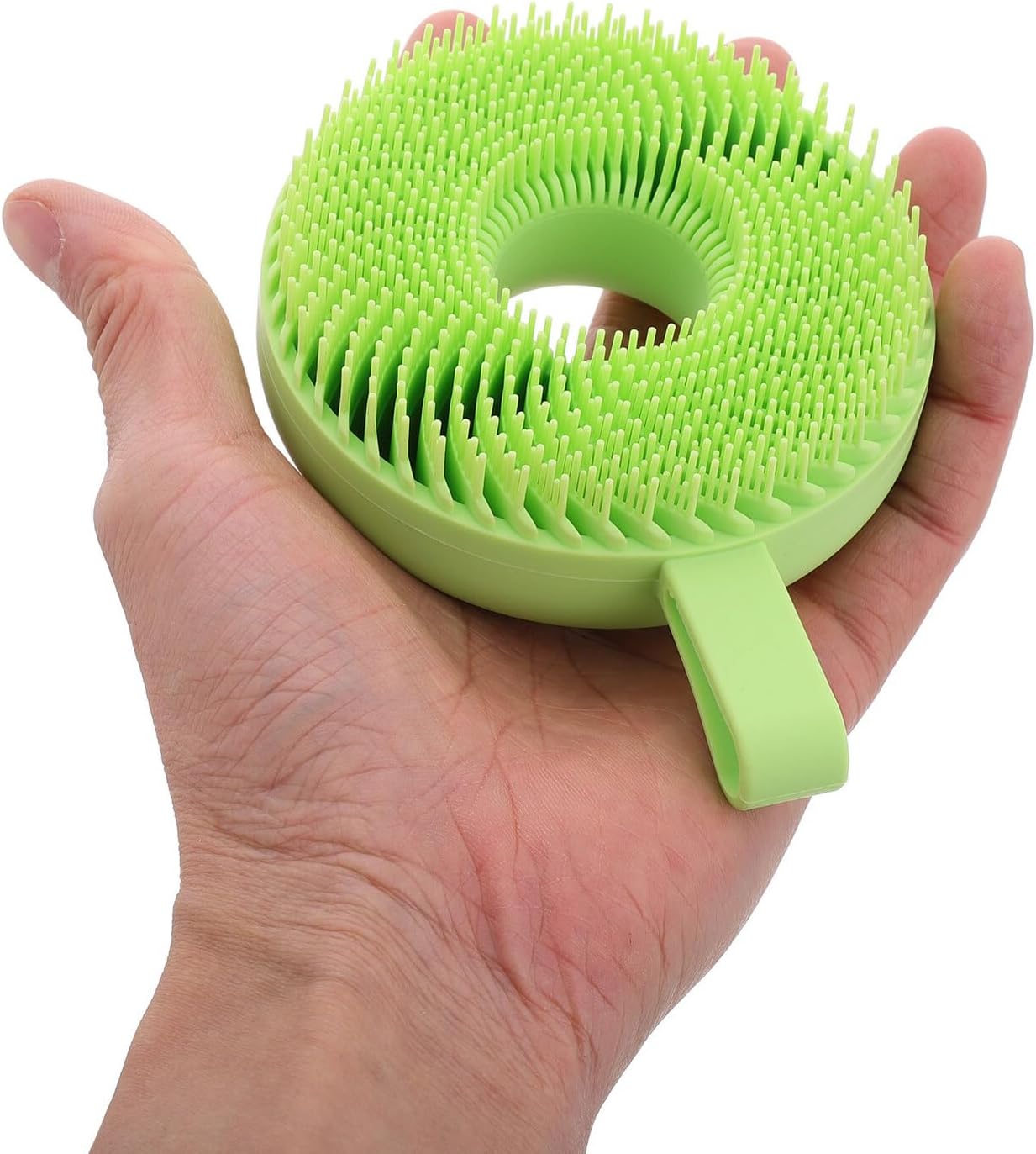 GALPADA Silicone Face Cleaner Brush Soft Silicone Exfoliator Scrubber for Face and Scalp Deep Cleansing Massage Spa Brush Portable Green Manual Facial Cleansing Tool for Daily Skincare image 4