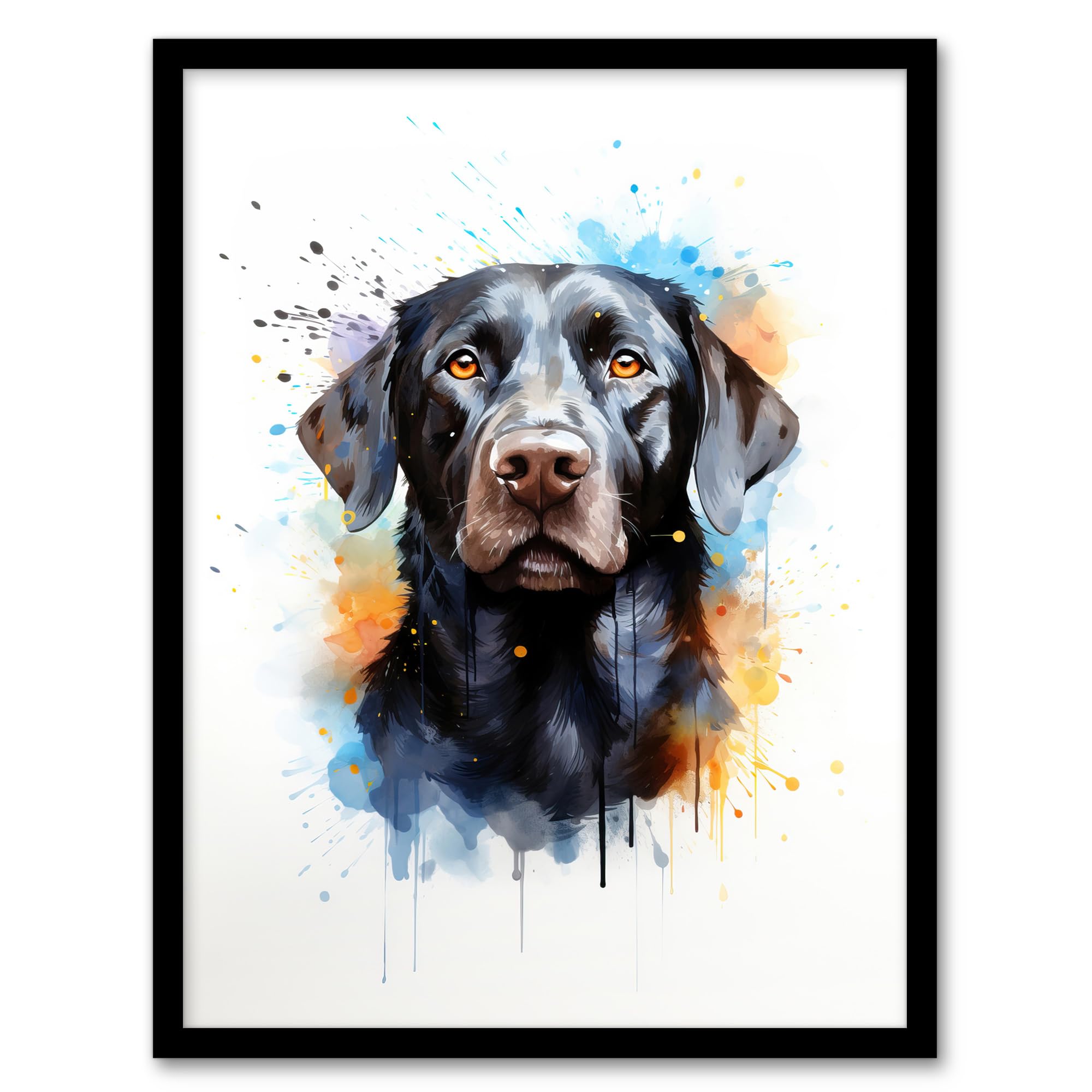 Border Collie Lovers Gift Watercolour Pet Portrait Painting Artwork Artwork Framed Wall Art Print 18X24 Inch