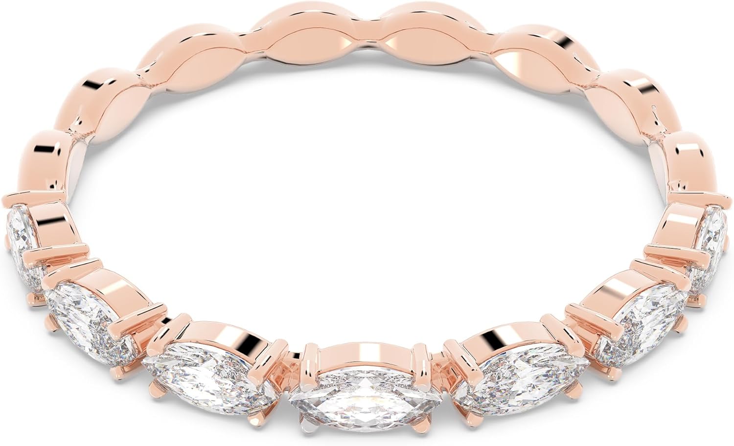 Swarovski Matrix Marquise Ring, Clear Crystal, Rose Gold-Tone Finish