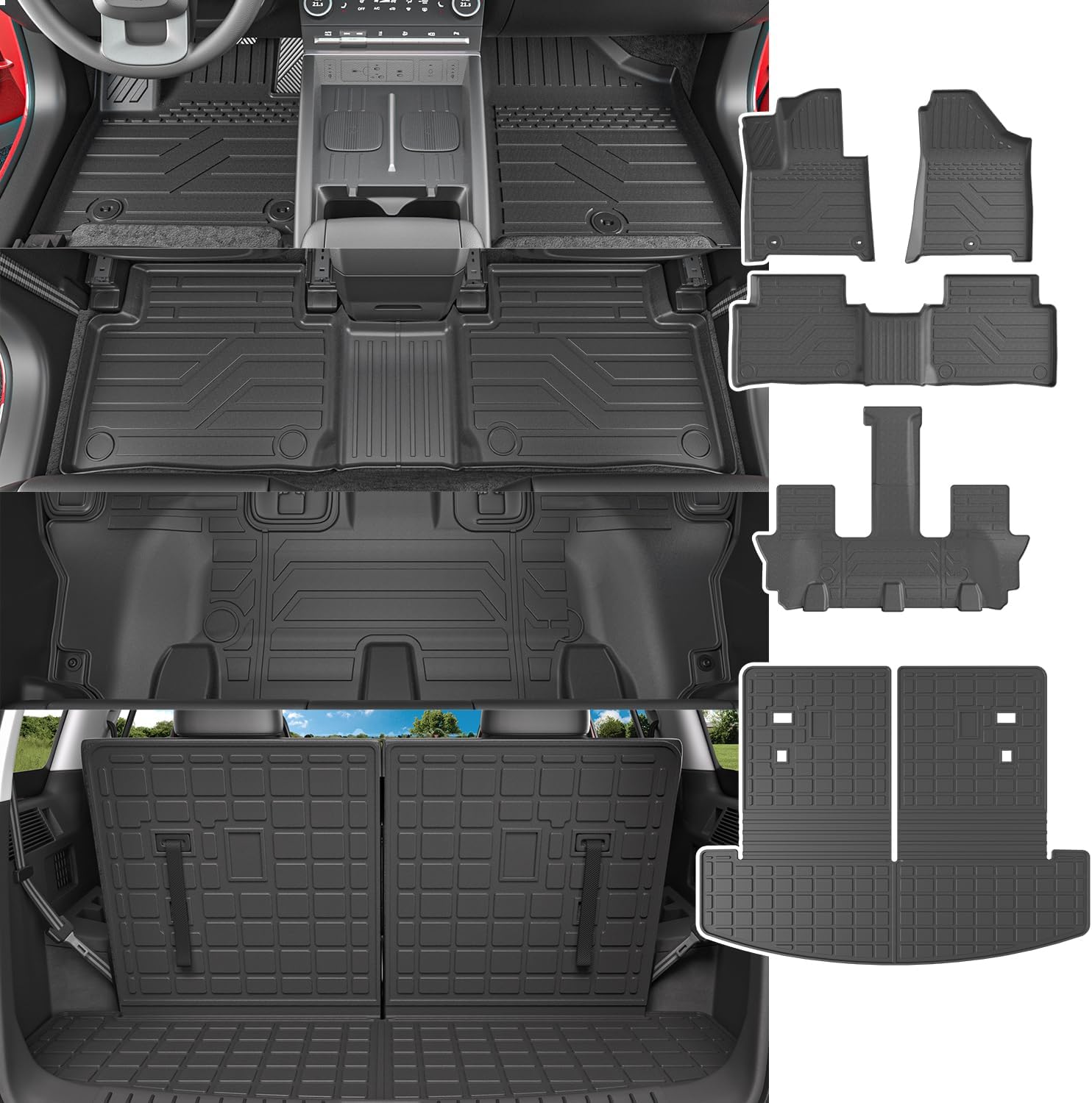 powoq Fuel Floor Mat Compatible with 2024 2025 Santa Fe Cargo Mat Trunk Mat TPE All Weather Trunk Liner Replacement for 2024 2025 Santa Fe Accessories (Compatible with 24 25 Santa Fe)