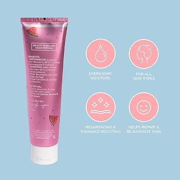 Watermelon + Charcoal Purifying Cleanser - White Tea Pore Cleansing Detox Facial Cleanser