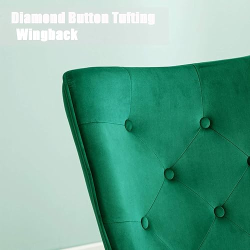 Miniatura 7 de Silla de terciopelo con reposabrazos decorativa, moderna con almohada para sala de estar, dormitorio, recepción, botones acolchados, acabado dorado,