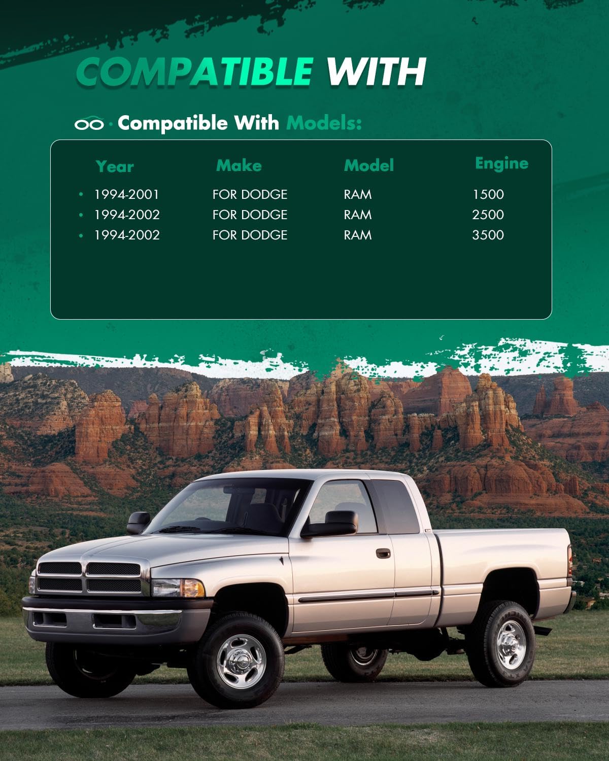 SCITOO 2" Rear Leveling lift kits Fit for Dodge for Ram 1500 1994-2001 for Ram 2500 1994-2002 for Ram 3500 1994-2002-Lifting Height is not Equal to Actual Thickness