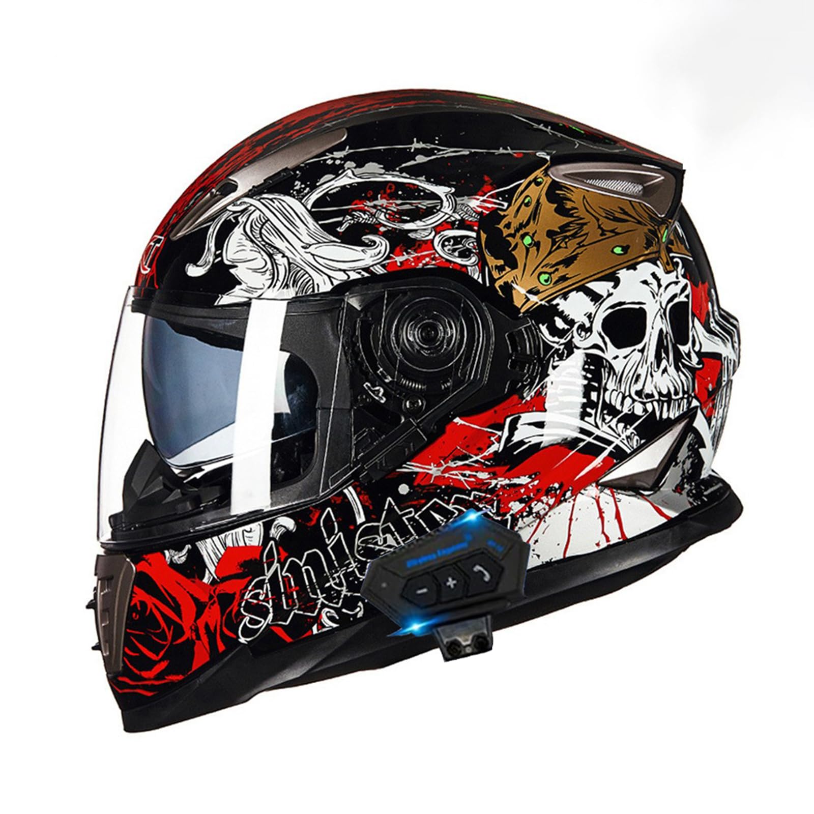Zhtbate B Luetooth Motorcycle Modular Helmet Flip Up Front Motorbike Helmet, Ece Approved, Uilt In Dual Visors, High Strength Shell