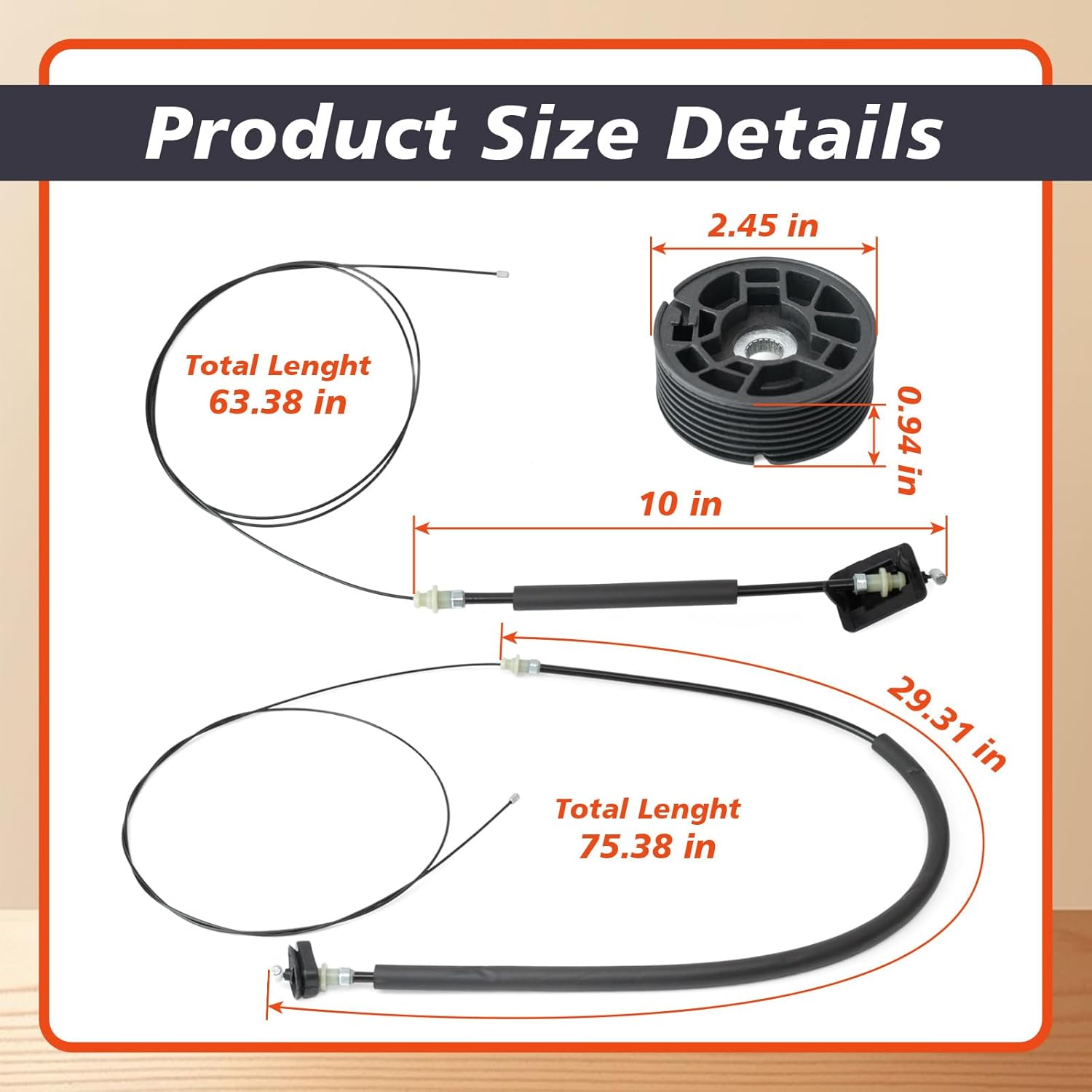 72546TK8A01 Sliding Door Cable Pulley Wheel Kit Compatible with Honda Odyssey 2011 2012 2013 2014 2015 2016 2017, Left or Right Door