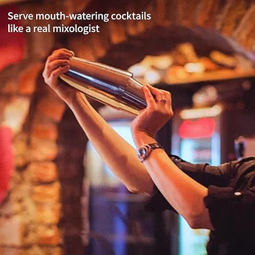 Miniatura 5 de Safring Boston - Juego de coctelera de bar, latas Boston con peso, kit de camarero con coctelera mixta de 18 onzas y 28 onzas, colador Hawthorne,