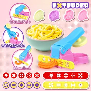 VConejo Dough Tools Set for Kids, 26 pcs Dough and Clay Accessories with Stamps, Animal Cutters, Rollers, Extruder, Dinosaur Dough Play Molds, Educational Toys for Boys Girls