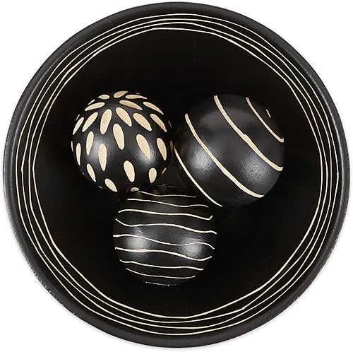 Miniatura 2 de Gifts & Decor, centro de mesa decorativo de artesano, cuento y pelota, Madera, Negro, diseño 1