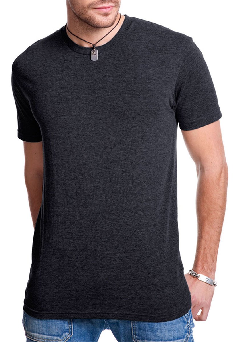 Next Level Men's Tri Blend Satin Label T-Shirt, Vintage Black, Medium