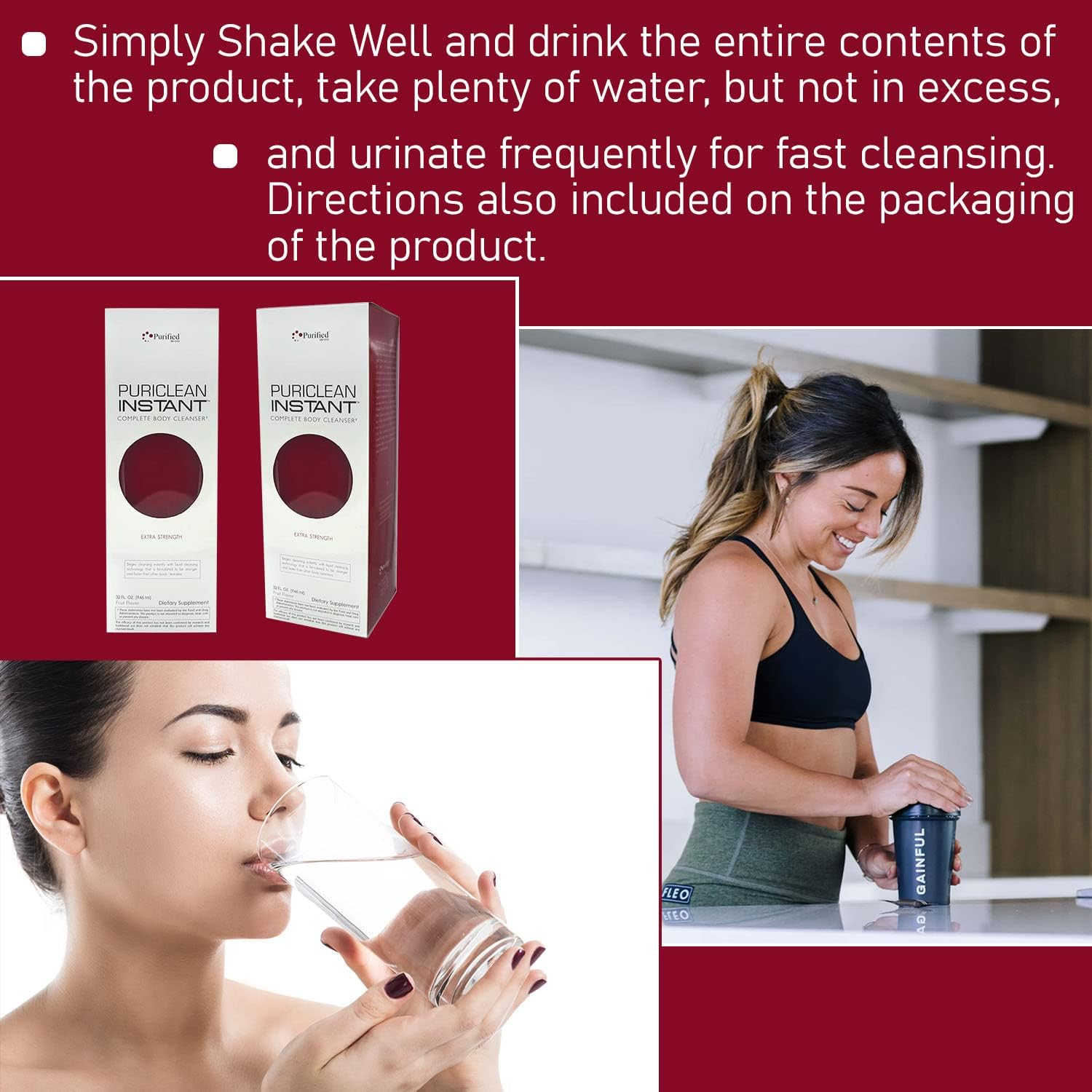 Wellgenix Puriclean Instant Complete Body Cleanser, 32 Fl Oz Fruit Punch, Premium Extra Strength Herbal Cleanse Detox Drink (2 Pack)