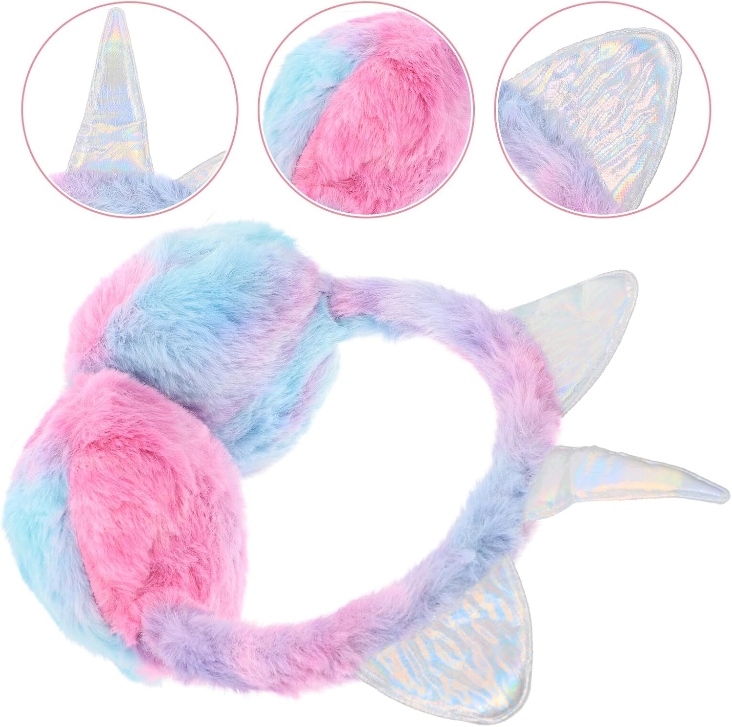 Alipis Unicorn Sequin Earmuffs Windproof Plush Ear Cover Winter Outdoor Warm Ear Protector Purple
