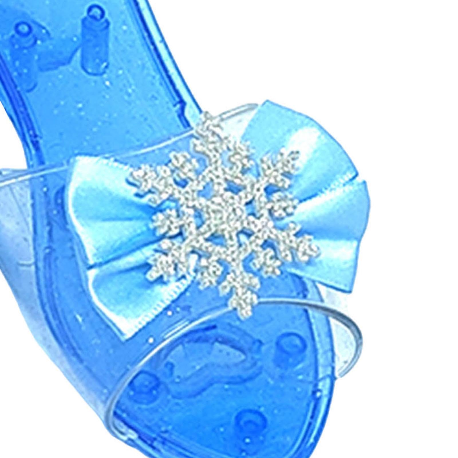 predolo Chaussures de Princesse à Enfiler pour déguisement, Bleu