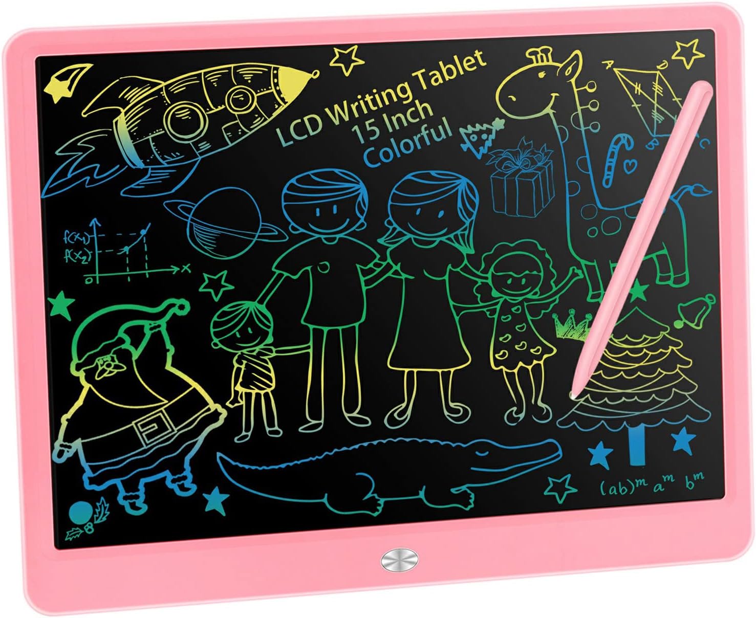FVEREY LCD Writing Tablet 15 inch Colorful Doodle Boards Drawing Tablet for Kids, Etch a Sketch Boogie Board Drawing Pad,Children's Day Christmas Birthday Toys Gift for 2-10 Year Old Girls Boys