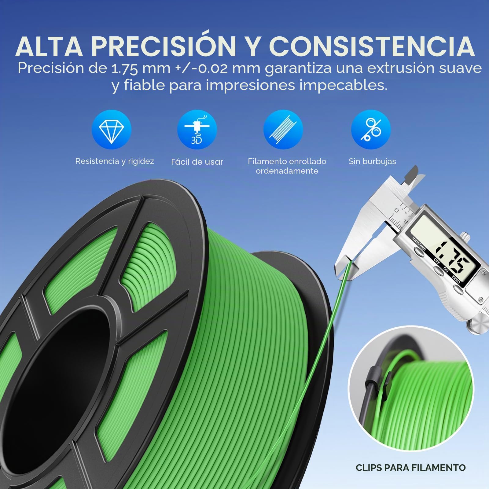 JAYO PLA Mate 1.75 mm Filamento 3D – Más Metros por Carrete: ~360 m en 1.1 kg (2.42 lbs), Precisión Dimensional ±0.03 mm, Enrollado Limpio, Sin Enredos, Color Rosa Mate para Impresoras 3D