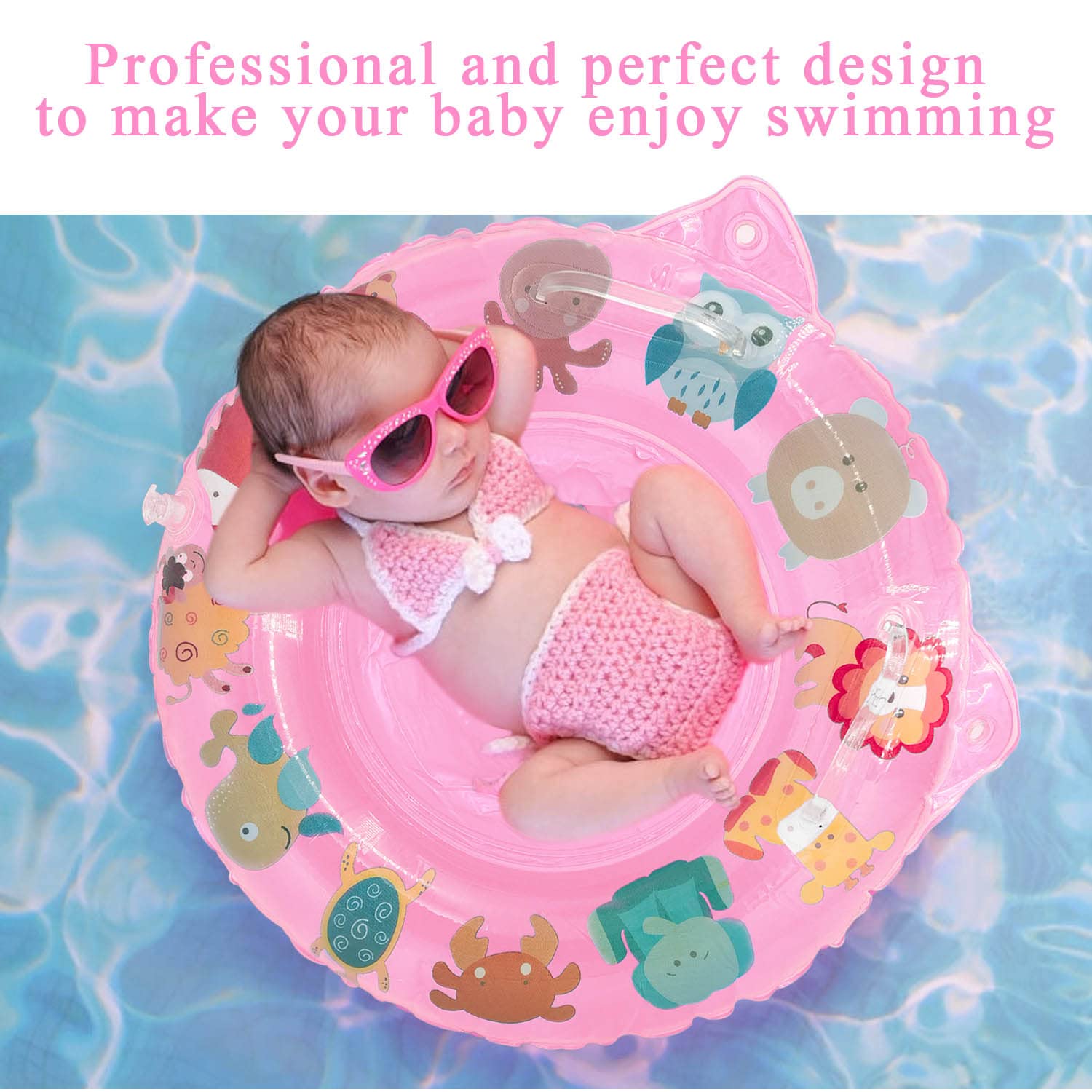 KEELYY Salvagente per Bambini, Salvagente Mutandina Neonato, Galleggiante Neonato Piscina, Salvagente Gonfiabile per Bambini 6-36 Mesi, Rosa